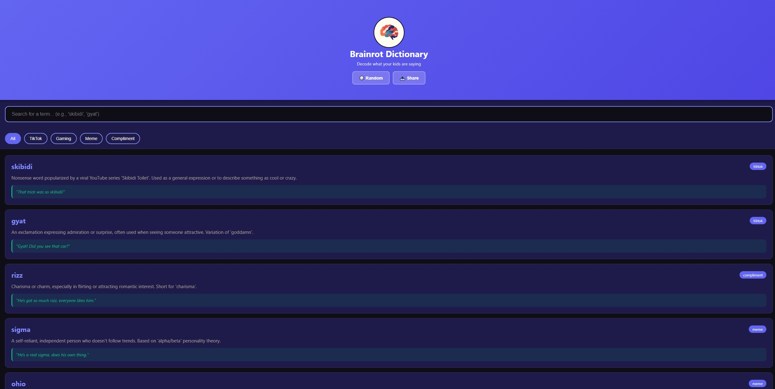 Brain-Rot Dictionary